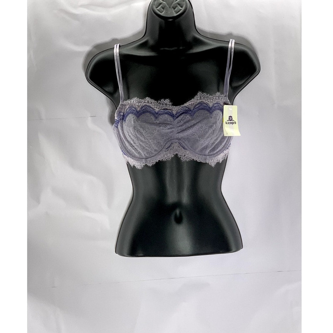 B. TEMPT'D BY WACOAL Women's Purple Lace Double Spaghetti Strap Bra SZ M