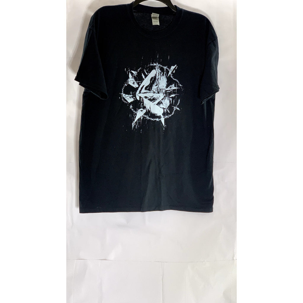 MEISHI SMILE Men's Black Psychic Contagion Crewneck Graphic T-Shirt SZ L