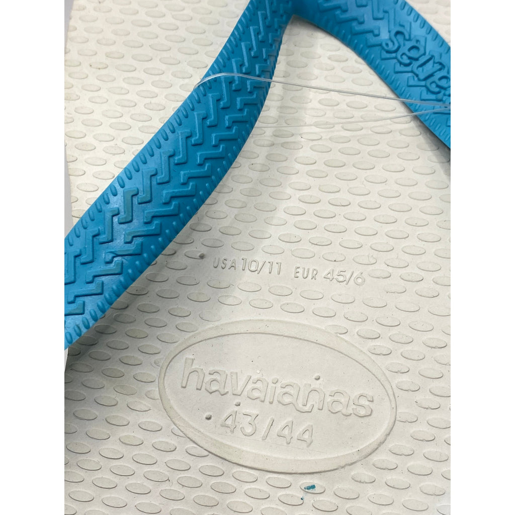 HAVAIANAS Women's Teal-White Casual Flip-Flip Sandals SZ 10/11