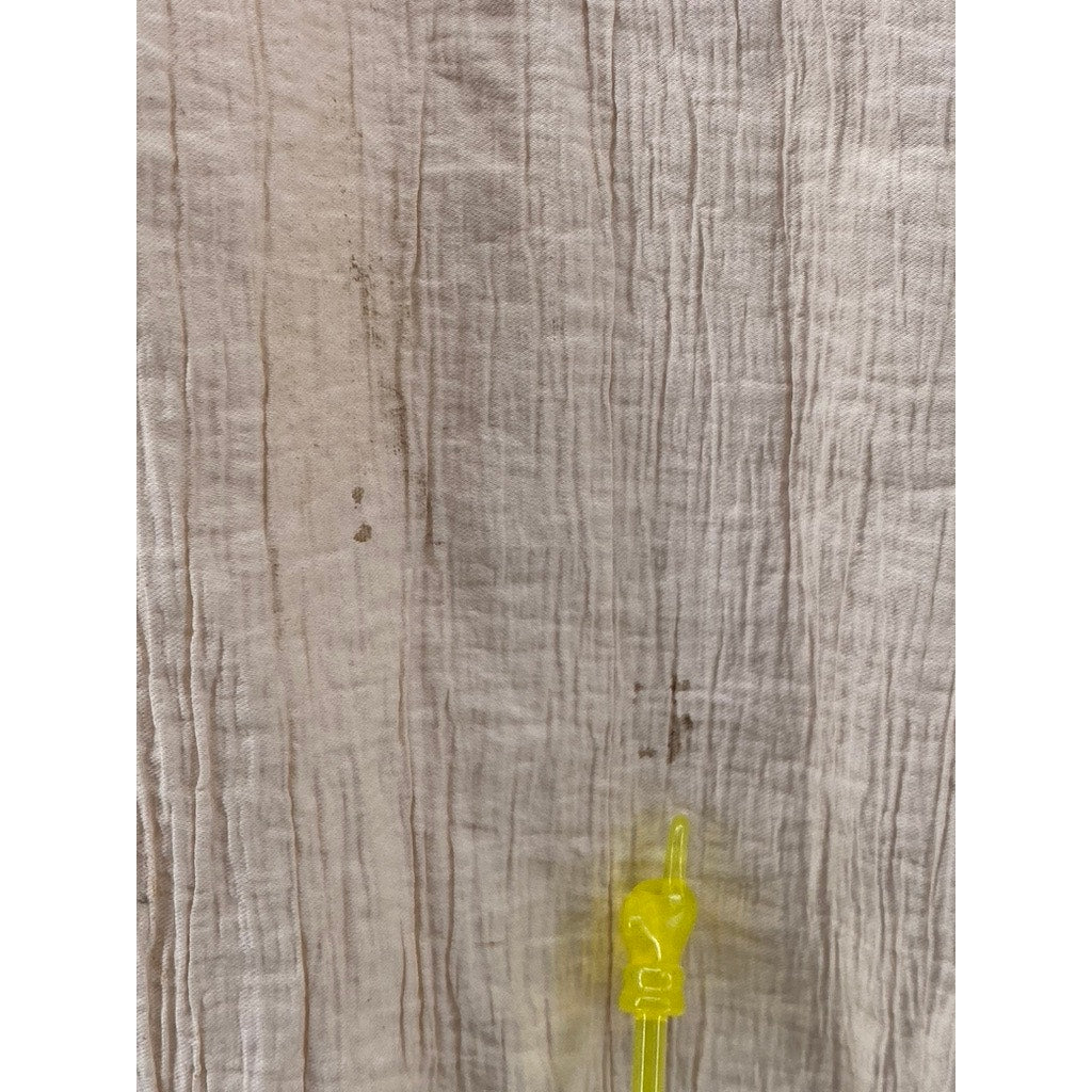 ZARA Women's Beige Textured Relaxed-Fit Straight-Leg Casual Pull-On Pant SZ M