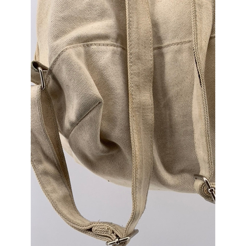 BAGGU Unisex Adult Off-White Canvas Drawstring Adjustable Backpack SZ OS