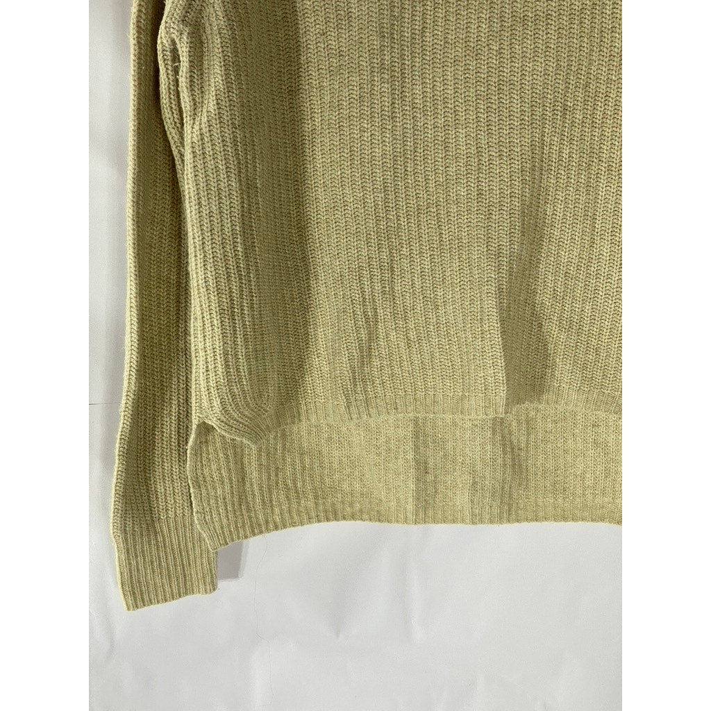 CLUB MONACO Women's Tan Knit Hi-Low Turtleneck Long Sleeve Sweater SZ M
