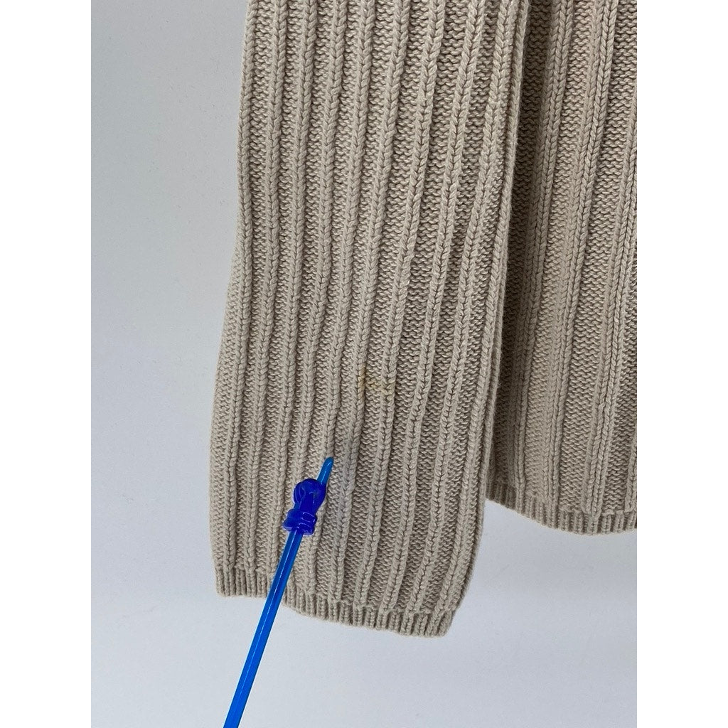 NÁUTICA JEANS CO. Men’s Vintage Beige Ribbed Quarter-Zip Knit Sweater SZ XXL