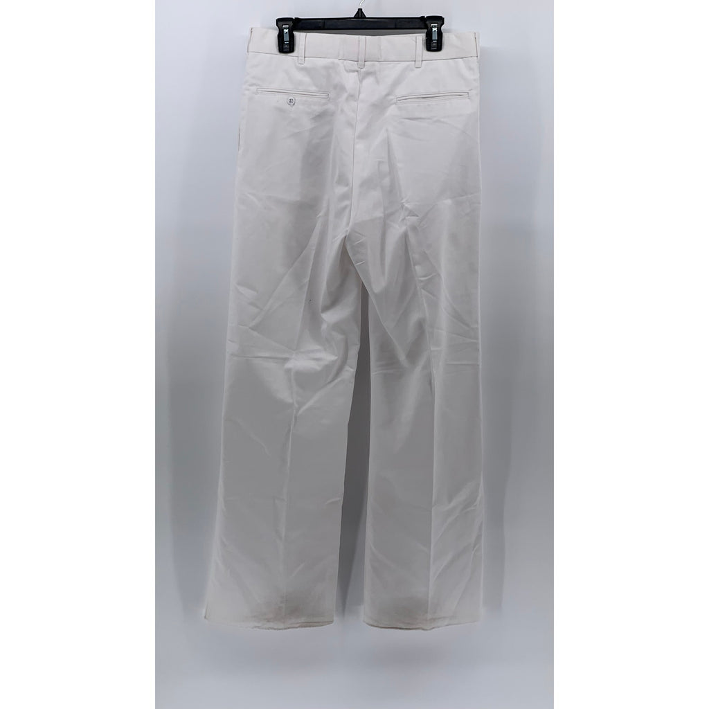 DSCP BY BREMEN BOWDON Men's White Solid Regular-Fit Wide-Leg Pants SZ 34
