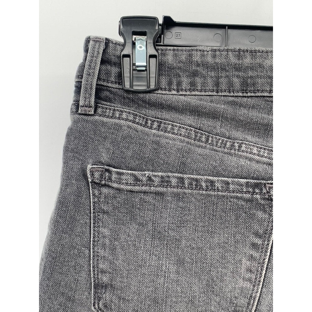 OLD NAVY Women's Washed Black Distressed High-Rise Brenda Denim Shorts SZ 2