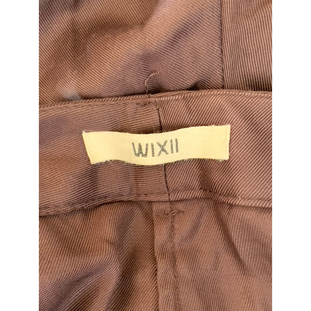 WIXII Women's Dark Brown Tencel Wide Leg Relaxed-Fit Pant SZ XS