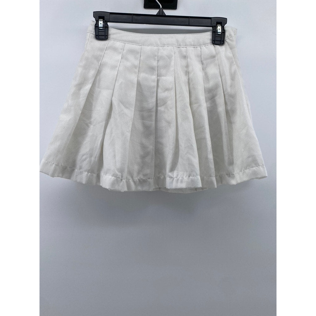 FOREVER 21 Women's White Pleated A-Line Mini Tennis Skirt SZ S