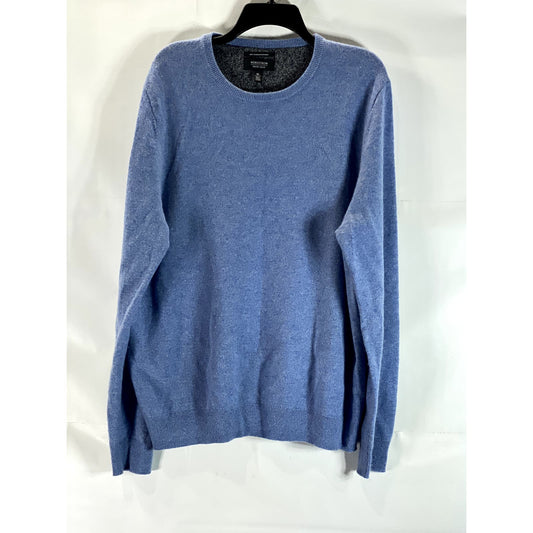 NORDSTROM MEN'S SHOP Men's Blue Cashmere Crewneck Long Sleeve Sweater SZ XL