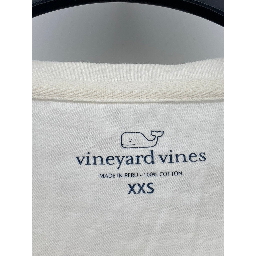VINEYARD VINES Women’s White Crewneck Logo Long Sleeve T-Shirt SZ 2XS