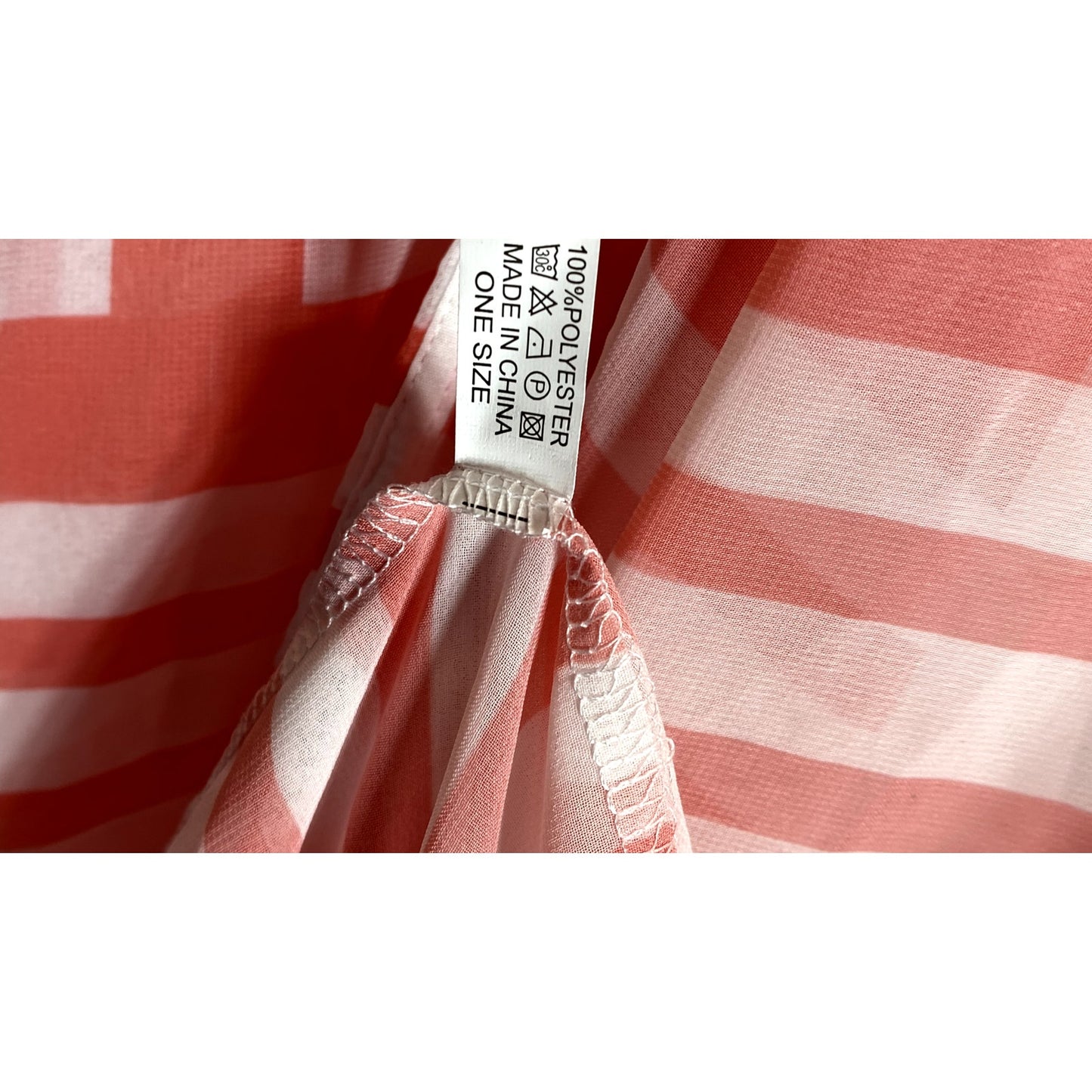 Women's Red/White Square-Striped Printed Ruffle-Hem Open-Front Cardigan SZ OS