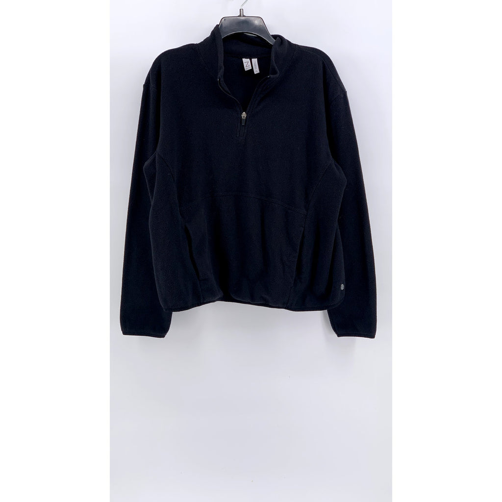 Z BY ZELLA Women's Black Fleece Half-Zip Cozy Sweater SZ XL