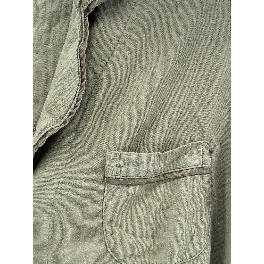 COSABELLA Women's Olive Green Relaxed-Fit Button-Up Long Sleeve Pajama Top SZ XS