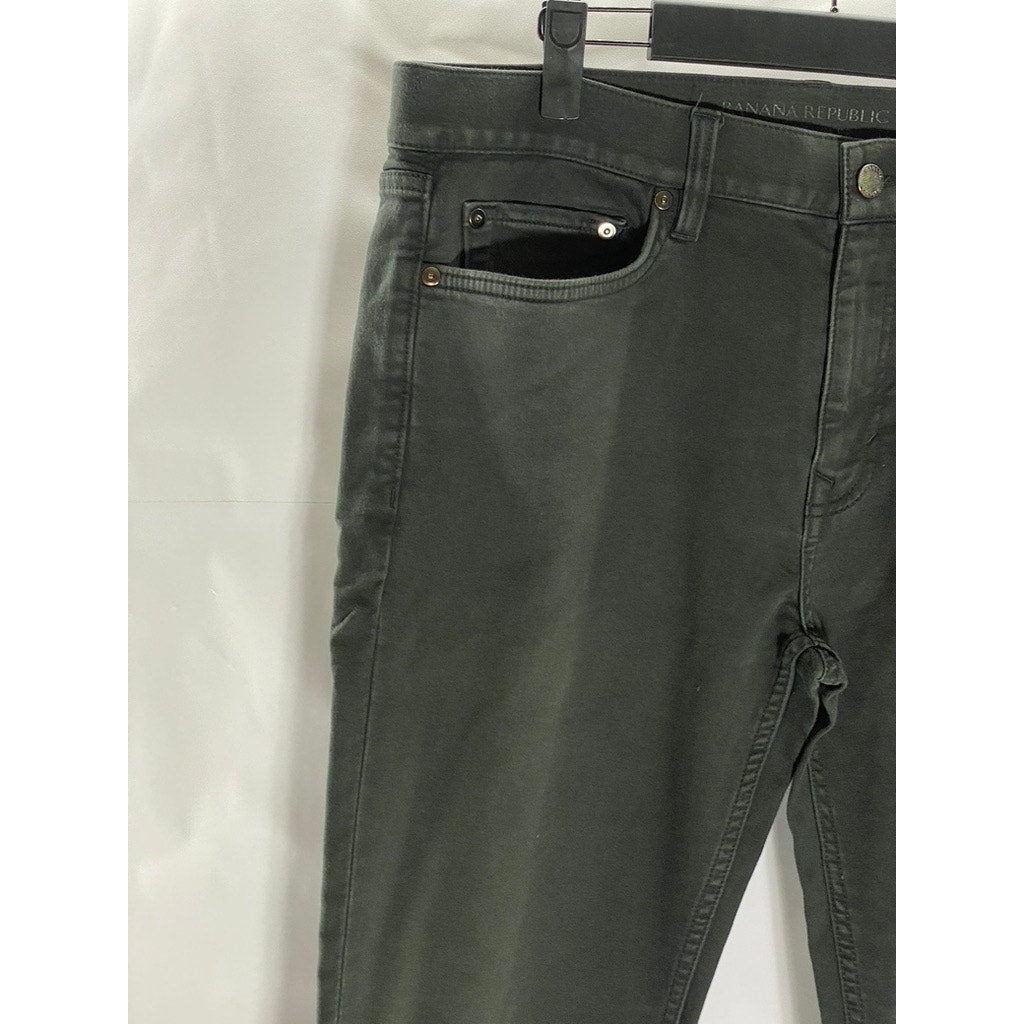 BANANA REPUBLIC Men's Dark Gray Slim-Fit Aiden Traveler Five-Pocket Pant SZ32X32