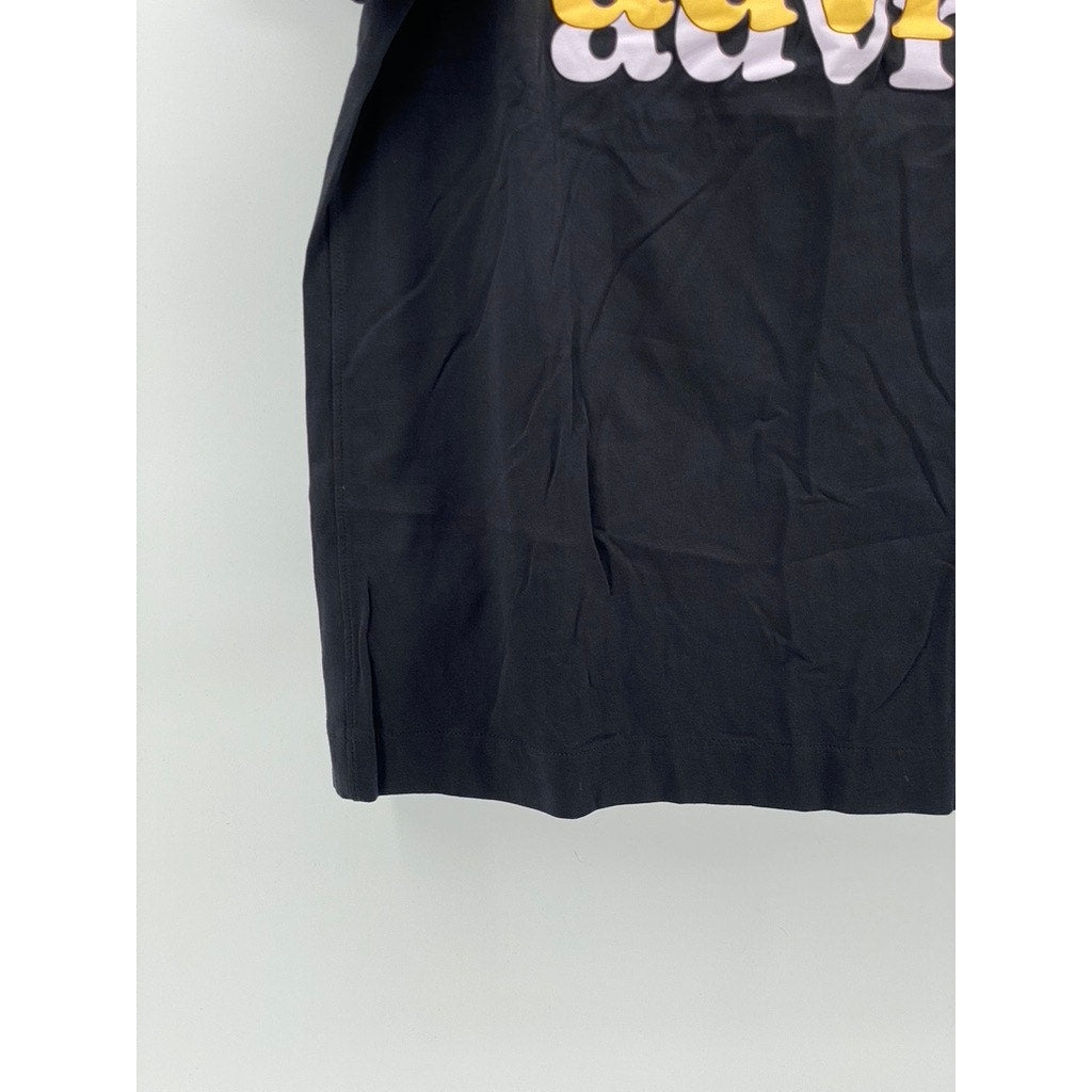 D.RT Men's Black-Multi Advntr Graphic Crewneck Short Sleeve Casual T-Shirt SZ L