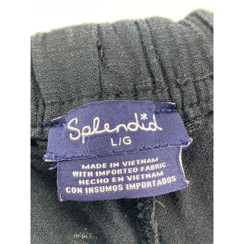 SPLENDID Women's Black Relaxed-Fit Linen-Blend Pants SZ L