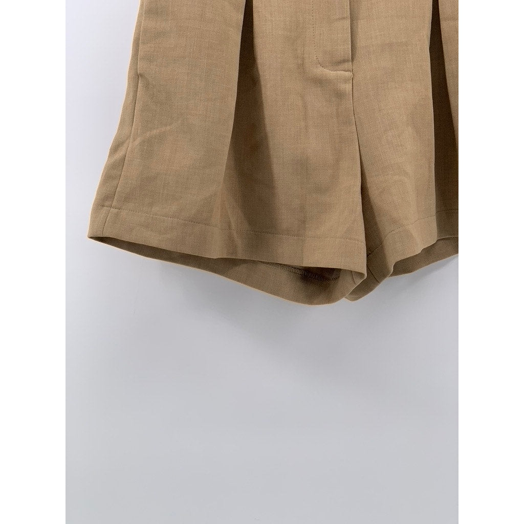 STELEN Women's Tan Pleated Shorts SZ M