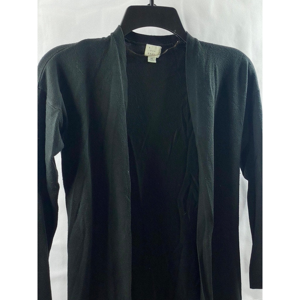 A NEW DAY X TARGET Women's Black Open-Front Knit Long Sleeve Cardigan SZ XS