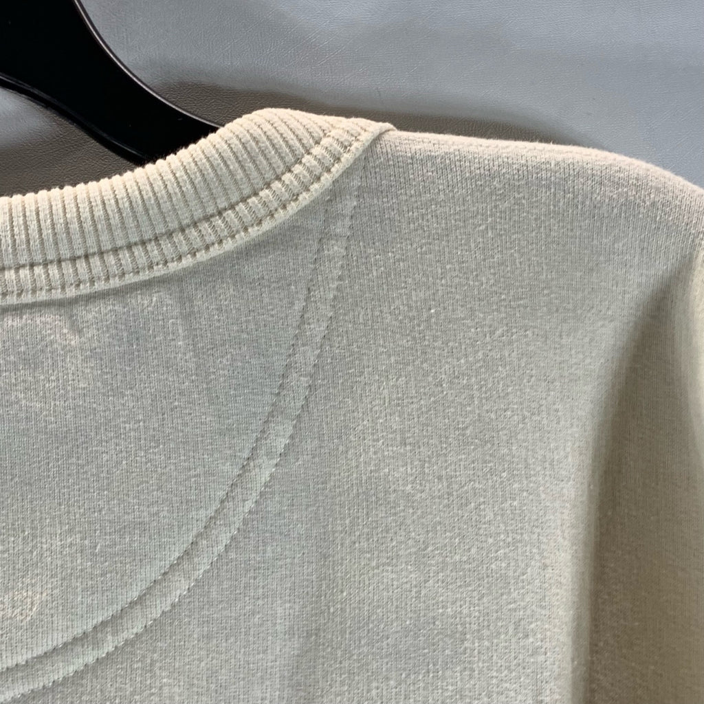 CHAMPION Men's Beige Crewneck Script Logo Powerblend Regular-Fit Sweatshirt SZXL