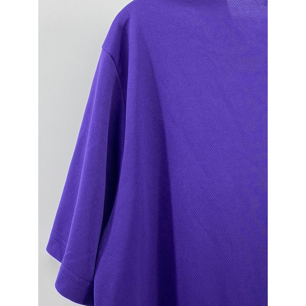 SPORT-TEK Men's Purple Crewneck Short Sleeve Activewear NYC Soccer T-Shirt SZ L