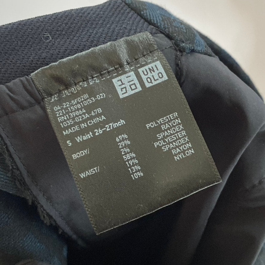 UNIQLO Women's Navy-Black Animal Print Elastic-Waist Pull-On Slim Pant SZ S