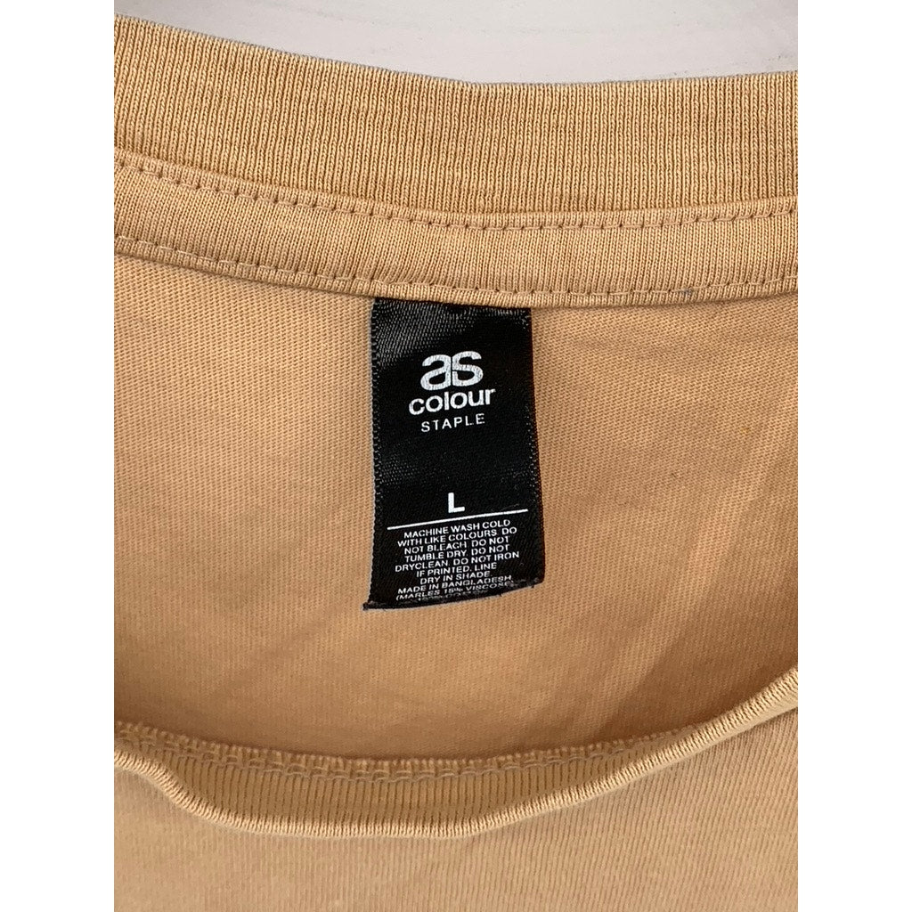 ASCOLOUR Men's Tan Graphic Short Sleeve T-Shirt SZ L