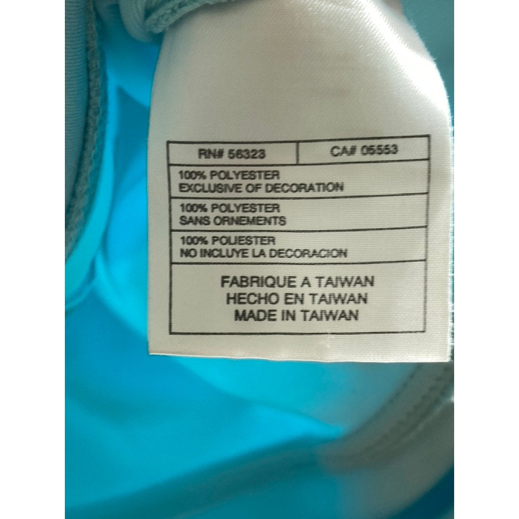 NIKE Women's Aqua Blue Anime Graphic Dri-Fit Mock-Collar Zip-Up Golf Sweater SZM