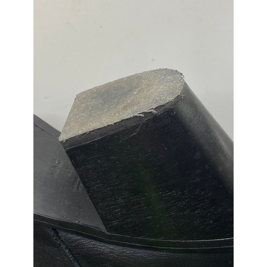 MNG Women's Black Leather Almond Toe Block-Heel Mid-Calf Boots SZ 41(US11)