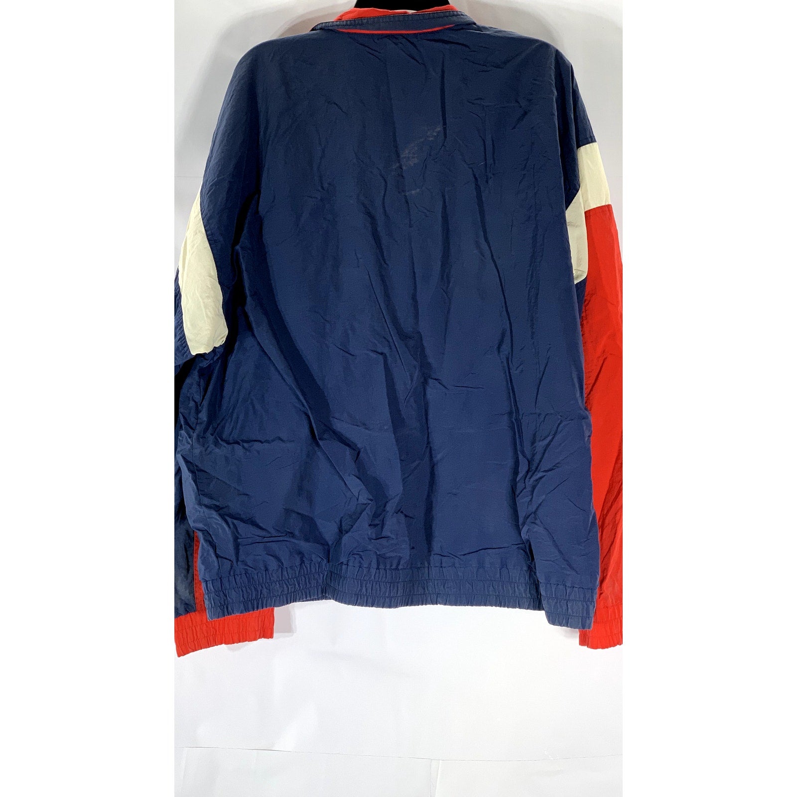 STARTER Men's Vintage Blue-Red Atlanta Braves Zip-Up Windbreaker Jacket SZ XL