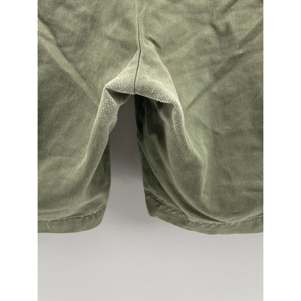 DOCKERS KHAKIS Women's Olive Green Pleated Regular-Fit Shorts SZ 34