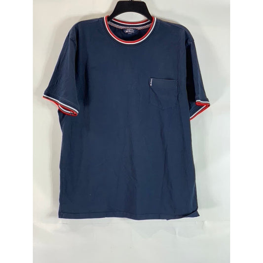 BEN SHERMAN Men's The Original Navy Striped Crewneck Short Sleeve T-Shirt SZ L