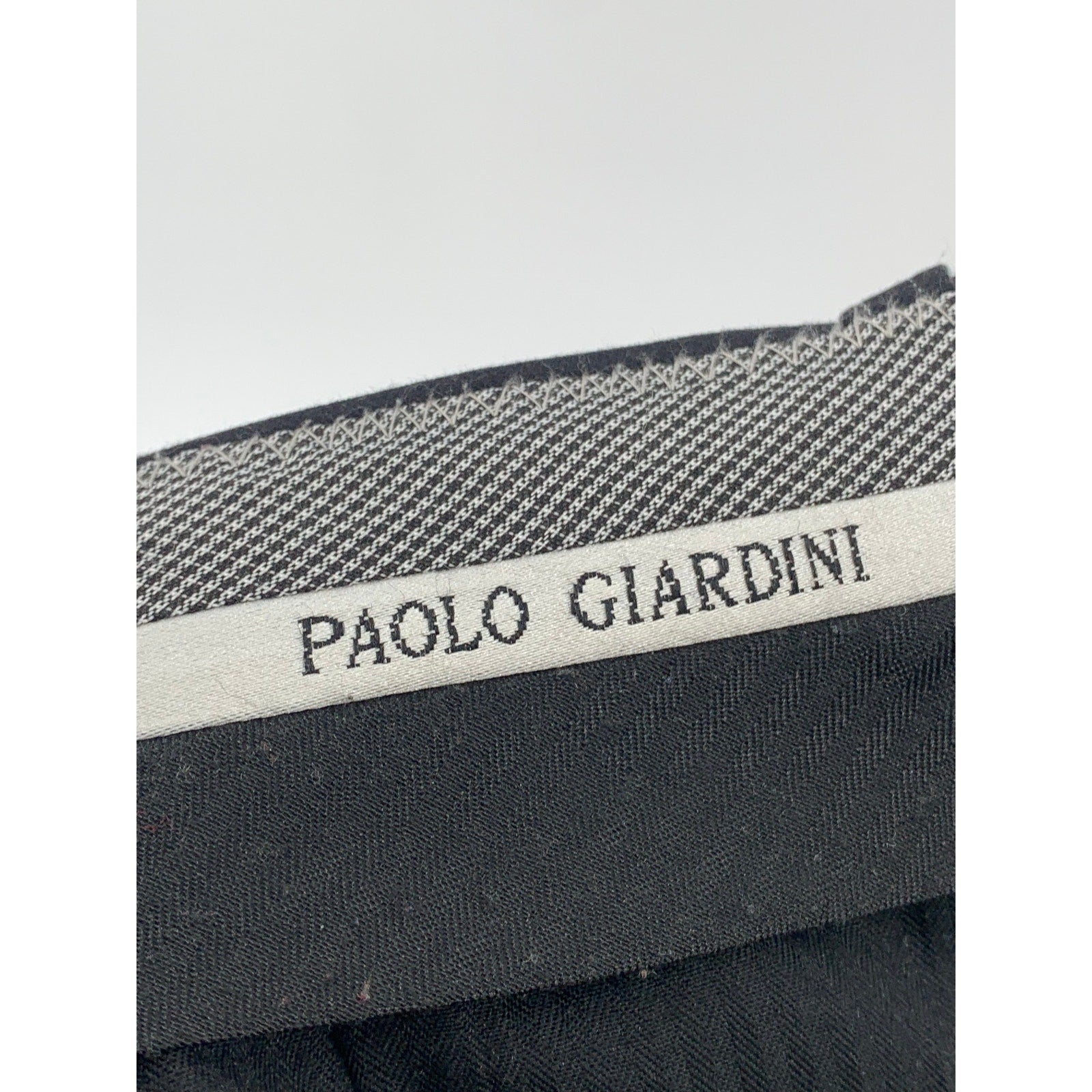 PAOLO GIARDINI Men's Black Pinstripe Straight-Leg Regular-Fit Pants SZ 34R