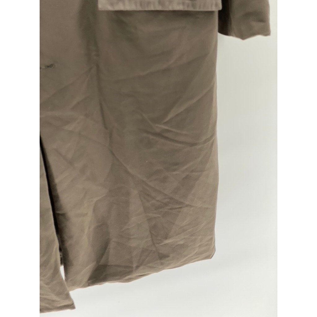 ORPHAN BIRD Women's Beige Cape Overlay Long Sleeve Button-Up Coat SZ S