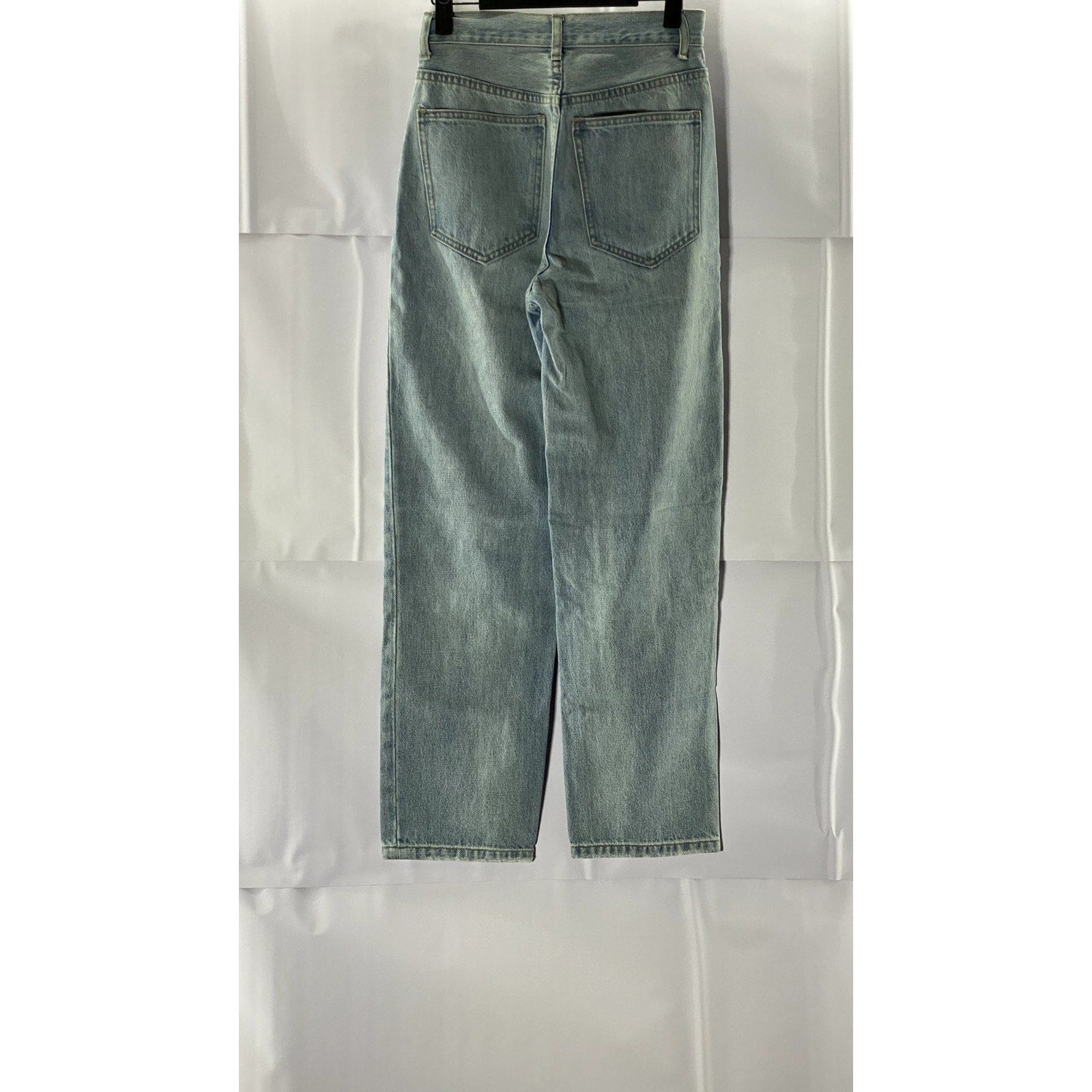 IN/CO Women's Light Blue Asymmetrical Waist Denim Straight-Leg Jeans SZ 23