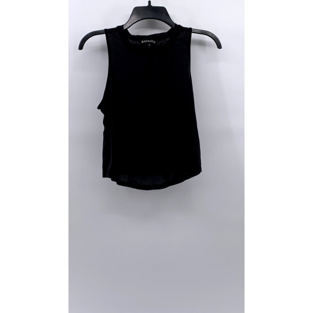 ATHLETA Women's Black Semi Sheer Tank Top SZ XS