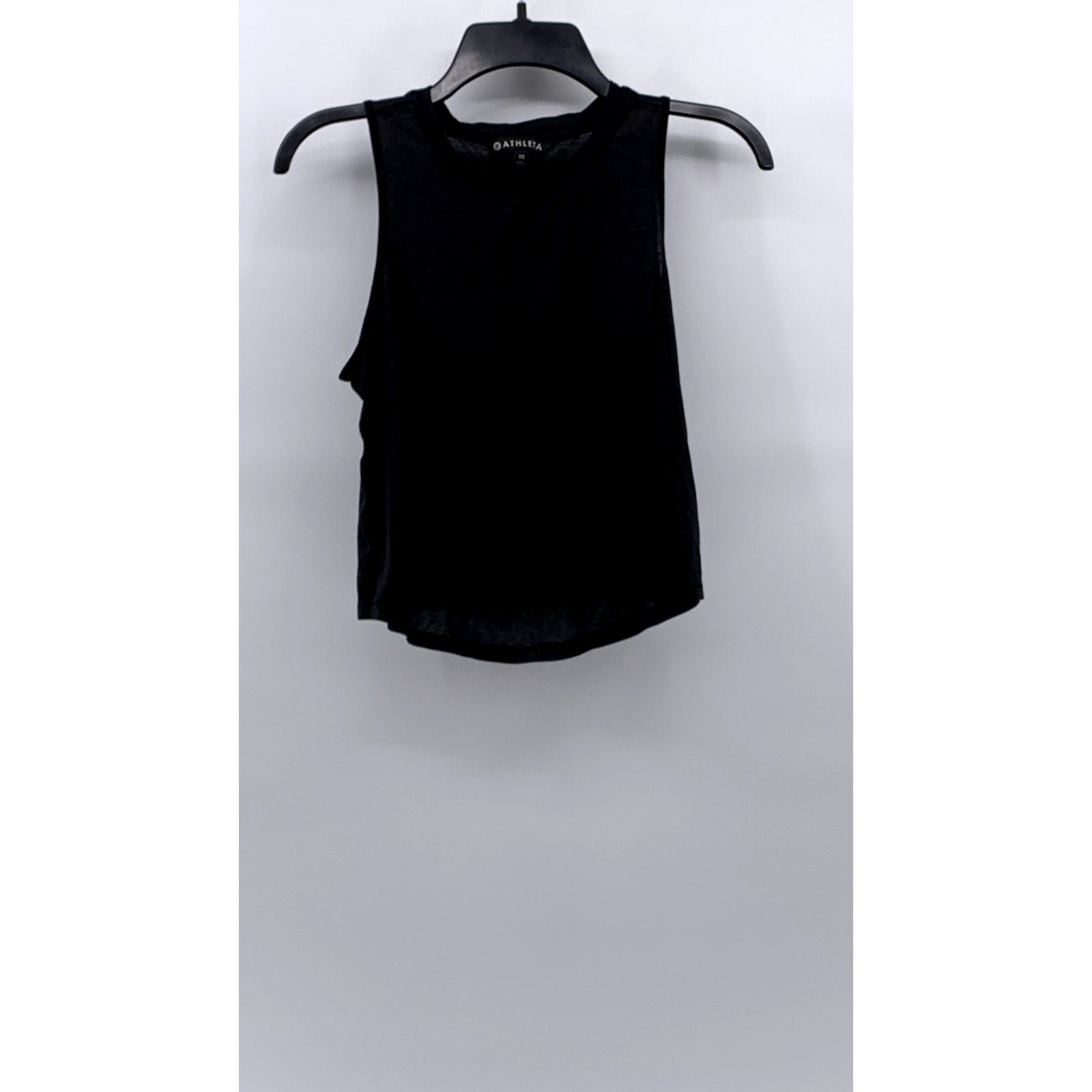 ATHLETA Women's Black Semi Sheer Tank Top SZ XS