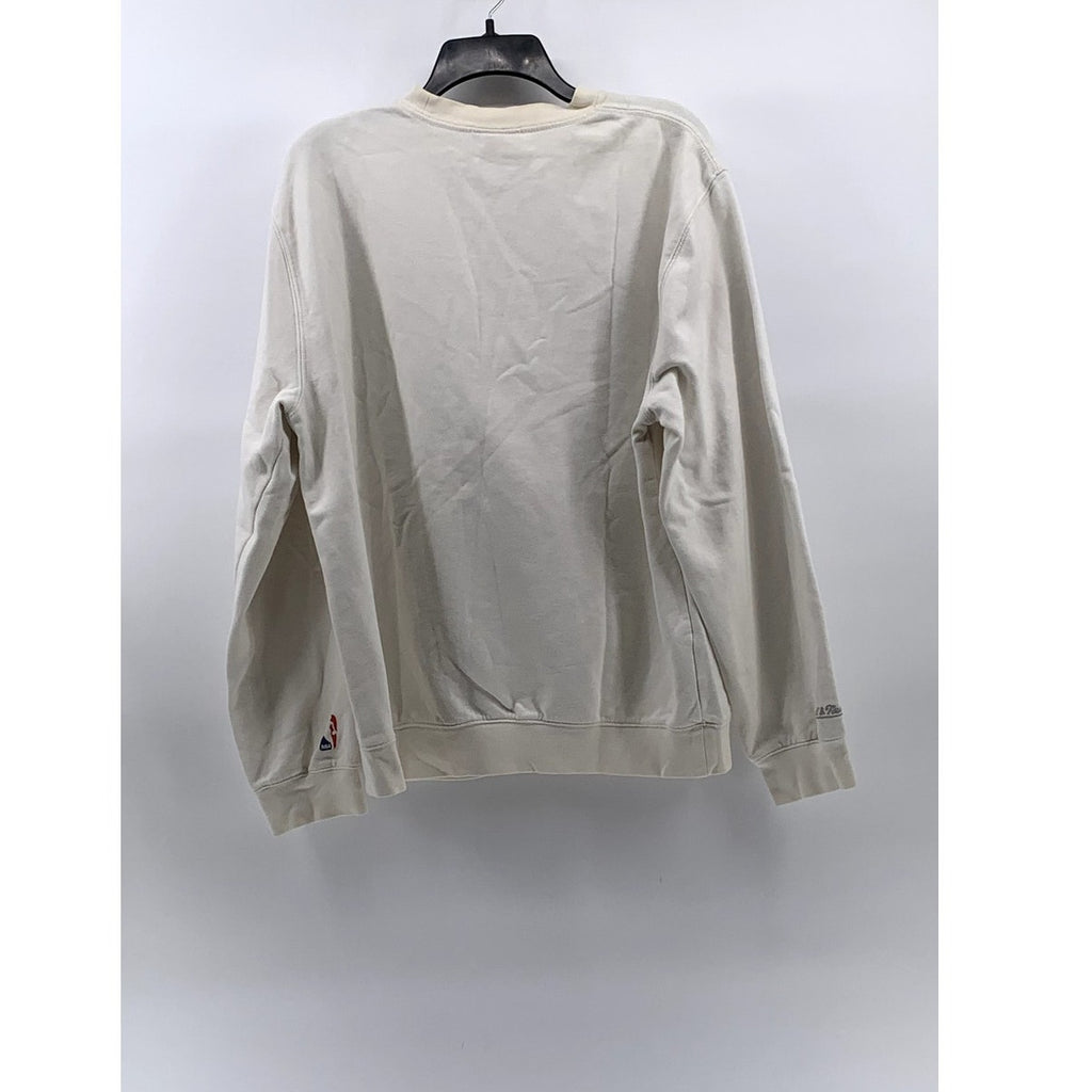 MITCHELL & NESS Men's Beige-Black Brooklyn Nets Basketball Sweatshirt SZ XL