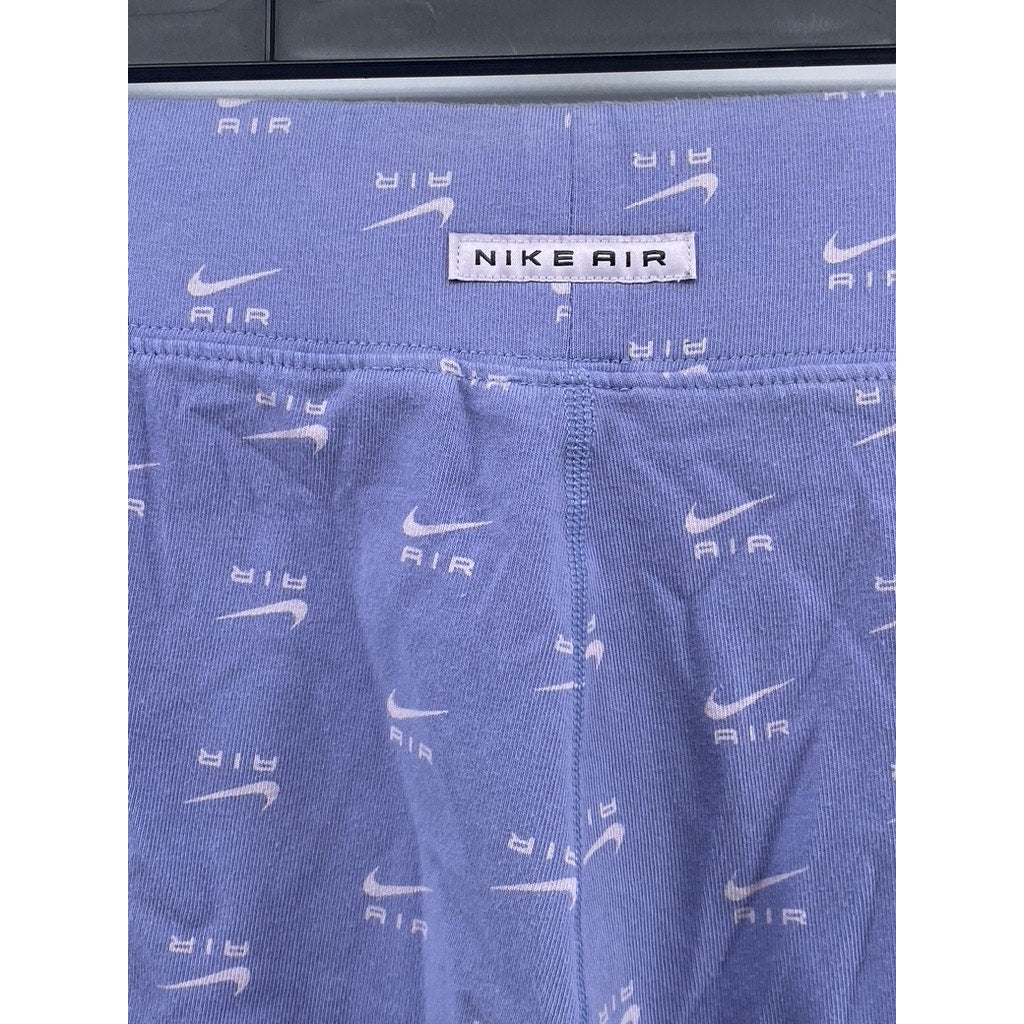 NIKE Women's Lilac Logo Print High-Rise Air Casual Bike Shorts SZ S