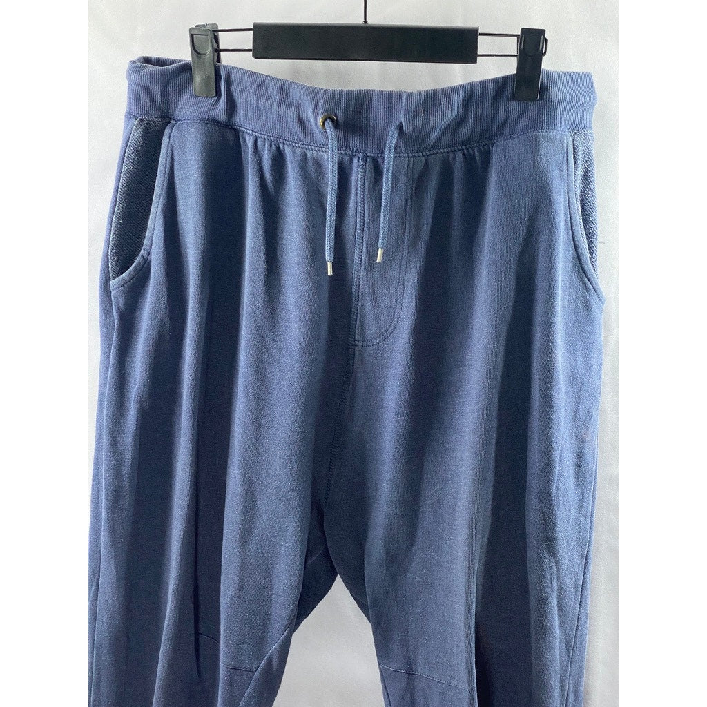 CEDAR WOOD STATE Women's Blue Solid Drawstring Pull-On Jogger Sweatpants SZ L