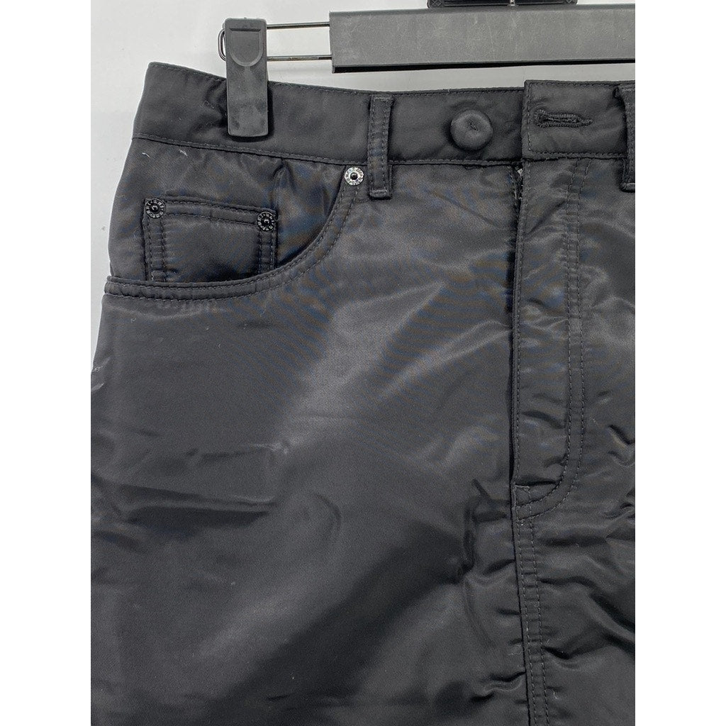 MM6 MAISON MARGIELA Women's Black Padded Straight Mini Skirt SZ 40(US-S)
