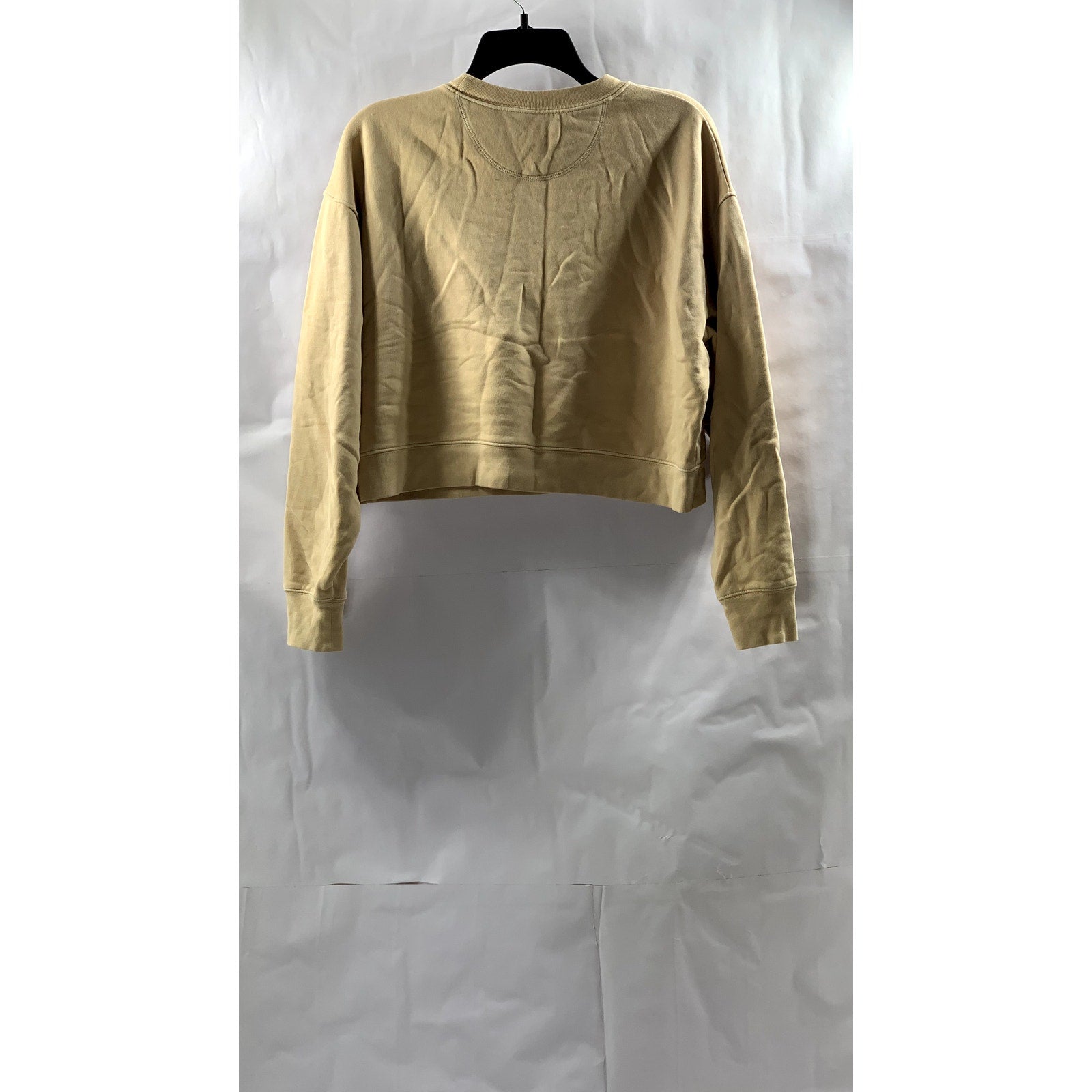 GIRLFRIEND COLLECTIVE Women's Sand Tan Crewneck Casual Cropped Sweatshirt SZ S