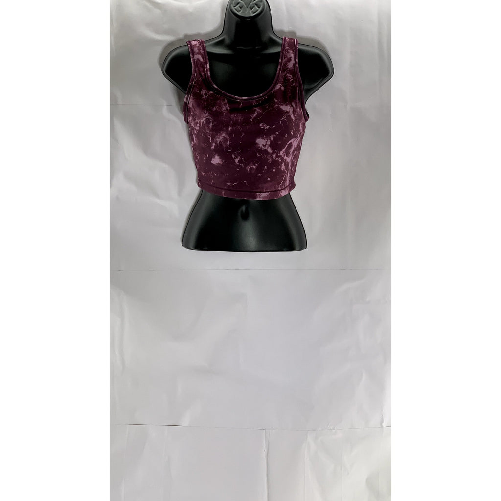 UNBRANDED Women's Purple Tie-Dye Scoop-Neck Banded Sport Bra SZ M