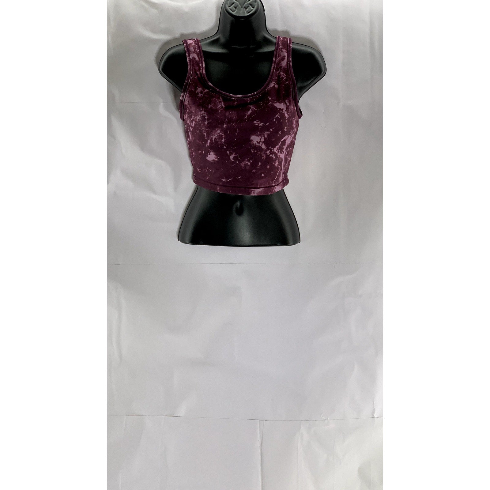 UNBRANDED Women's Purple Tie-Dye Scoop-Neck Banded Sport Bra SZ M