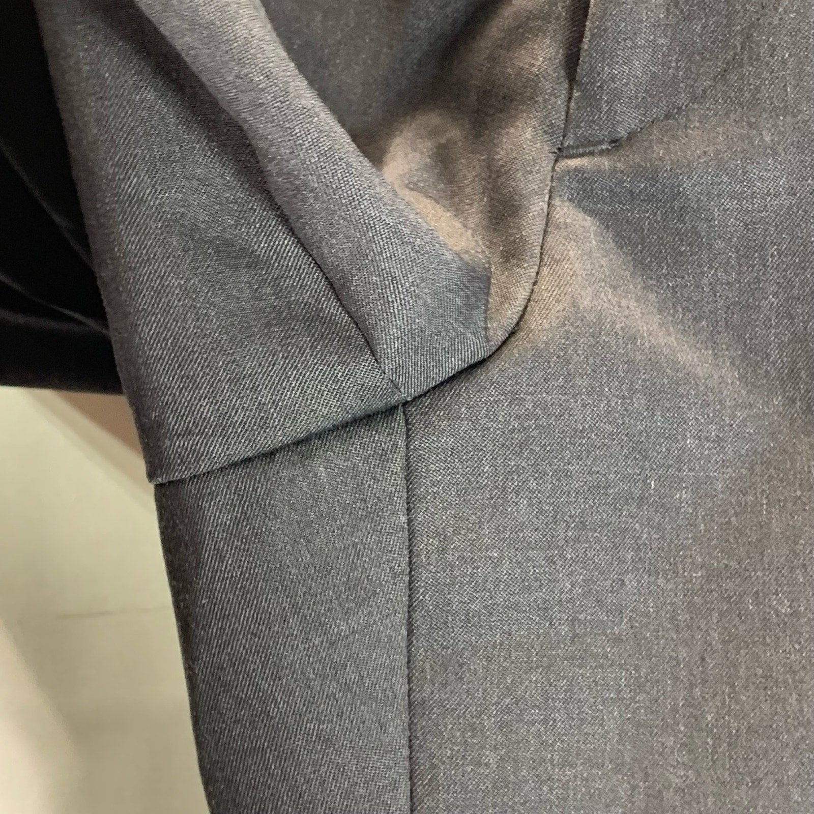 PRONTO UOMO PLATINUM Men's Solid Black Wool Flat-Front Dress Pants SZ 34