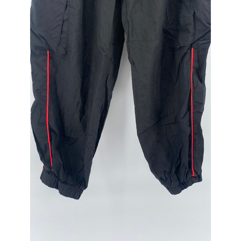 SHIEN Women's Black-Red Striped Pull-On Active Cargo Jogger Pants SZ M(US6)
