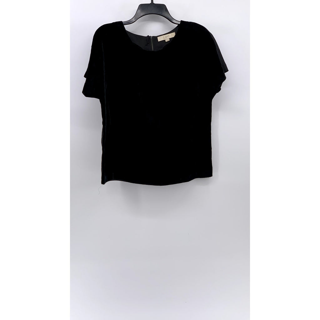 ANN TAYLOR LOFT Women's Black Velour Blouse SZ S