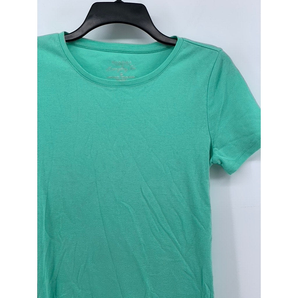 SONOMA LIFE + STYLE Women's Green Crewneck Everyday Tee SZ M