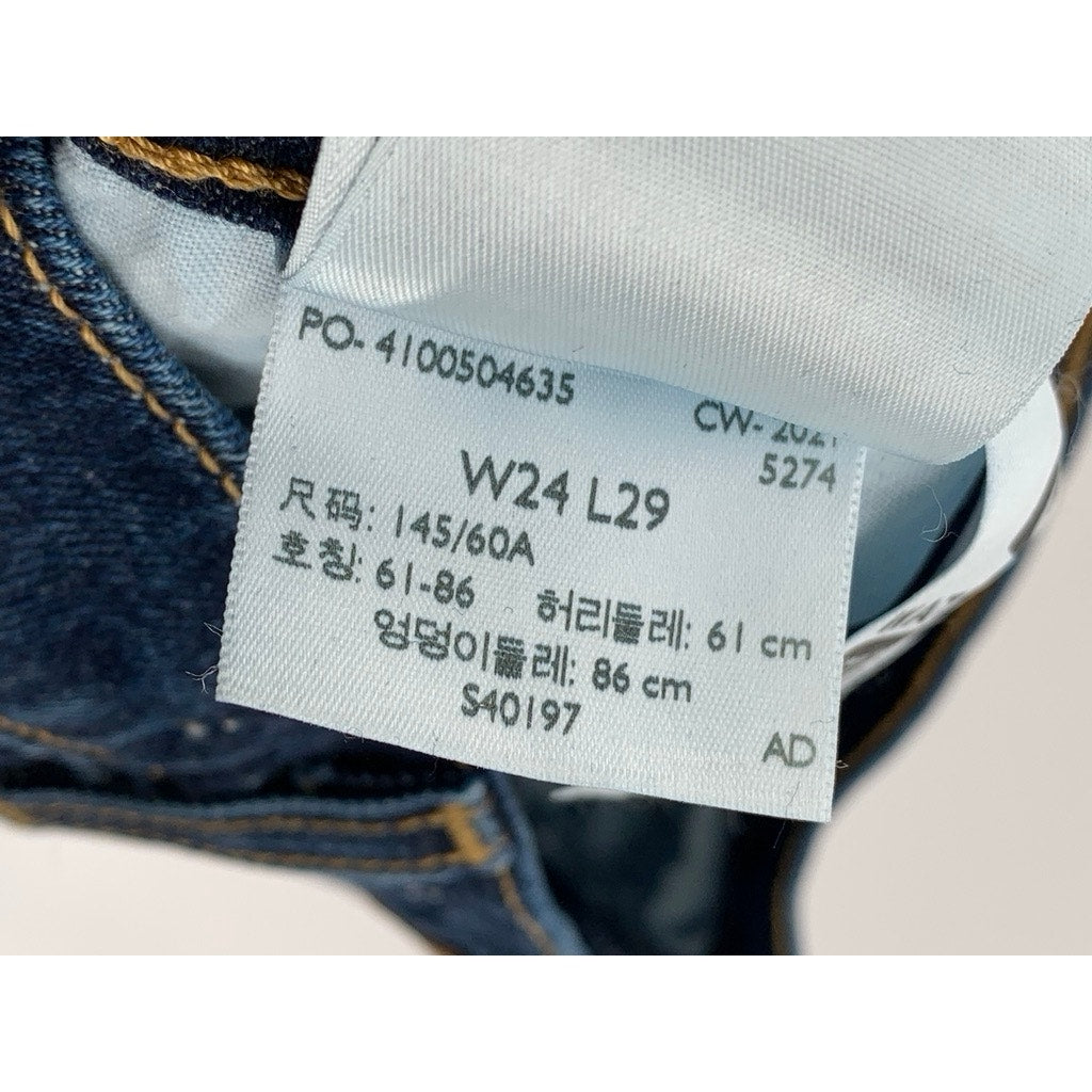 LEVI'S PREMIUM Women's Dark Blue Denim 70's High-Rise Slim Straight Jeans SZ 24