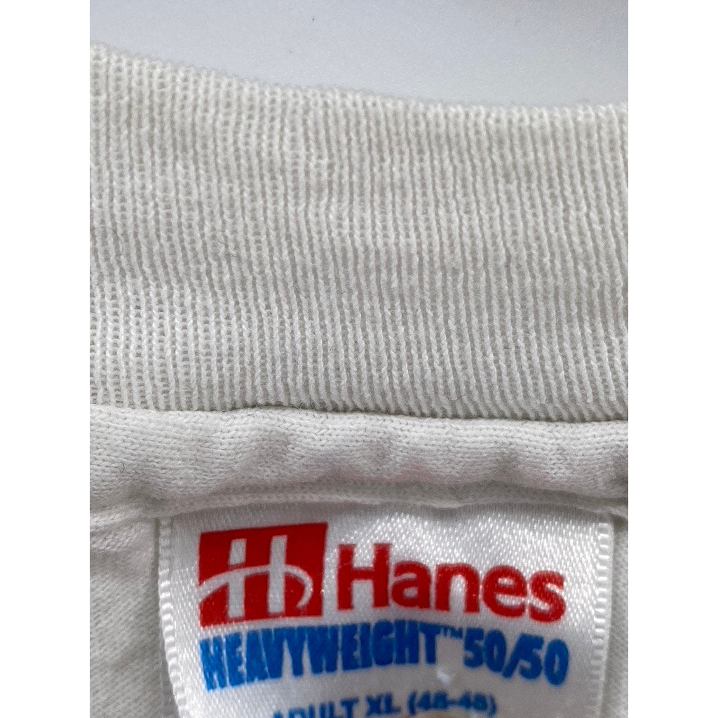 HANES Unisex Adult White Graphic Puerto Rico Crewneck Short Sleeve T-Shirt SZ XL