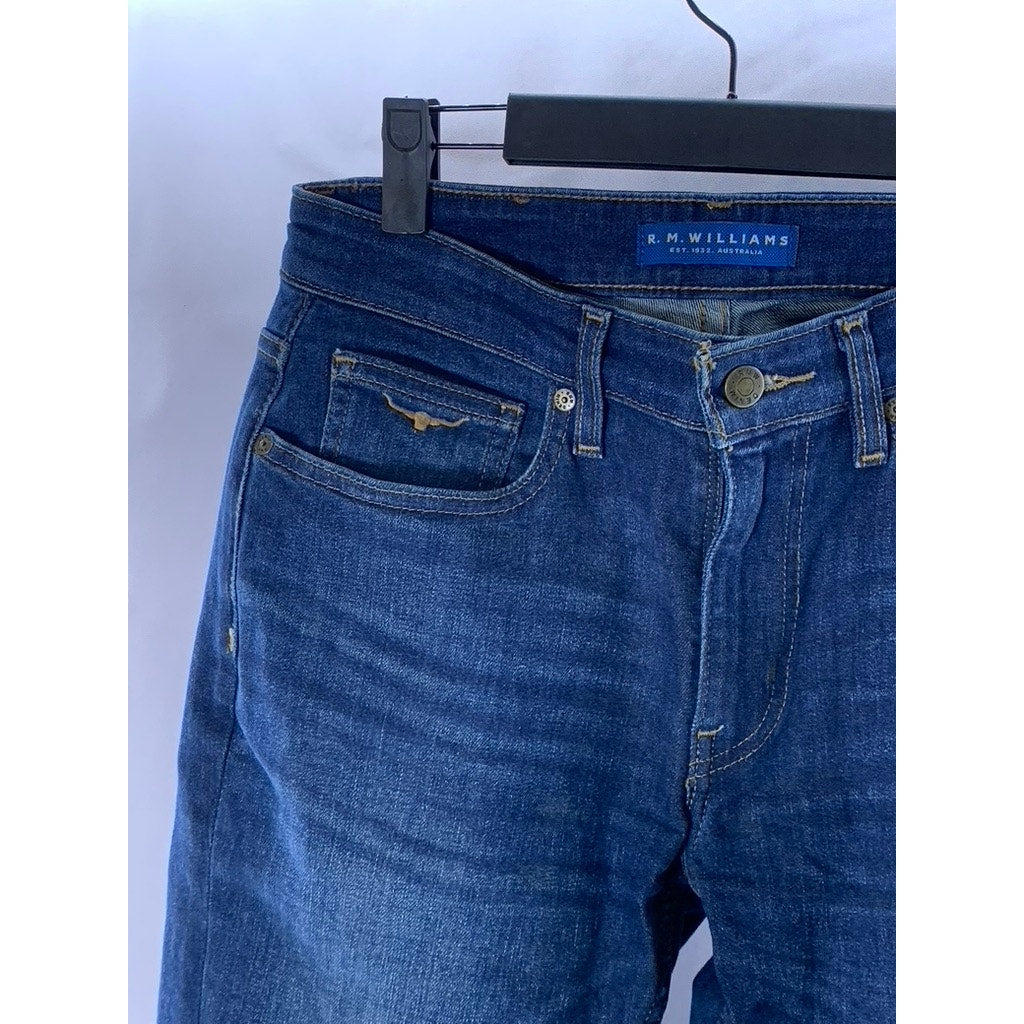 R.M. WILLIAMS Men's Dark Blue Straight-Leg Denim Five-Pocket Jeans SZ 30X34