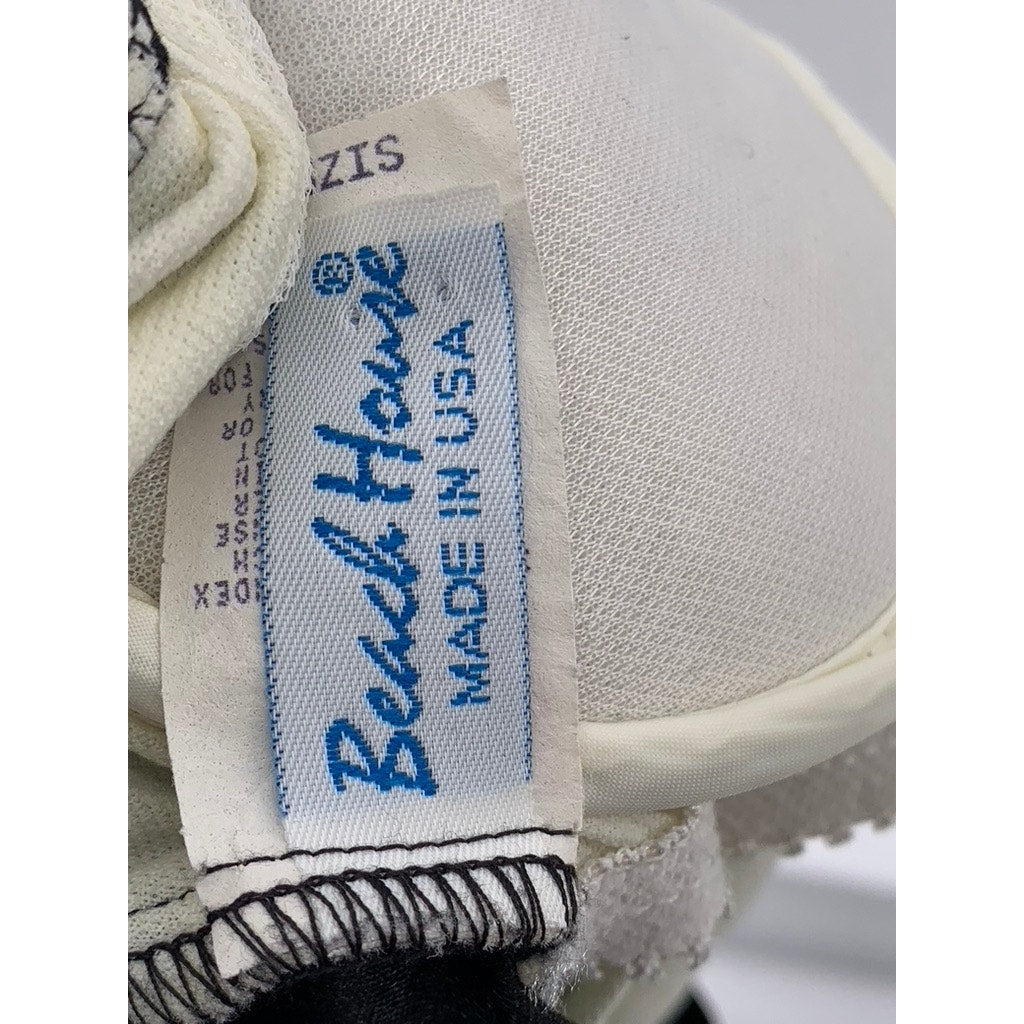 BEACH HOUSE Women's Black-White Vintage Striped Ruffle One-Piece Swimsuit SZ 6